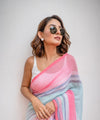 Premium Linen Cotton Multicolored Striped Saree | Daily Wear & Festive Wear