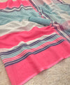 Premium Linen Cotton Multicolored Striped Saree | Daily Wear & Festive Wear