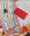 Premium Linen Cotton Printed Saree - White | Daily Wear & Festive Wear