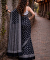 Premium Linen Cotton Saree - Black | Daily Wear & Festive Wear