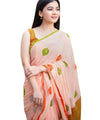 Premium Linen Cotton Saree - Peach | Daily Wear & Festive Wear