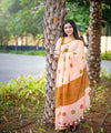 Premium Linen Cotton Saree - Peach | Daily Wear & Festive Wear