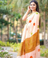 Premium Linen Cotton Saree - Peach | Daily Wear & Festive Wear