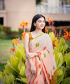 Premium Linen Cotton Saree - Peach | Daily Wear & Festive Wear