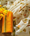Premium Linen Cotton Saree - White | Daily Wear & Festive Wear