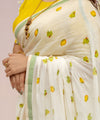 Premium Linen Cotton Saree - White | Daily Wear & Festive Wear