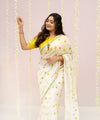 Premium Linen Cotton Saree - White | Daily Wear & Festive Wear