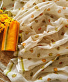 Premium Linen Cotton Saree - White | Daily Wear & Festive Wear