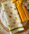 Premium Linen Cotton Saree - White | Daily Wear & Festive Wear