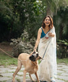 Premium Linen Cotton Saree with Contemporary Prints - White | Daily Wear & Festive Wear
