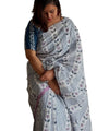 Premium Linen Cotton Saree with Floral Print - Multi | Daily Wear & Festive Wear