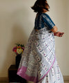 Premium Linen Cotton Saree with Floral Print - Multi | Daily Wear & Festive Wear
