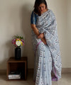 Premium Linen Cotton Saree with Floral Print - Multi | Daily Wear & Festive Wear