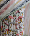 Premium Linen Cotton Saree with Mushroom Print & Striped Pallu - Multi | Daily Wear & Festive Wear