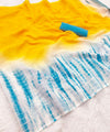 Premium Linen Cotton Shibori Tie-Dye Saree - Yellow | Daily Wear & Festive Wear
