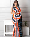 Premium Multicolour Shibori Print Linen Cotton Saree | Daily Wear & Festive Wear