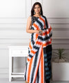 Premium Multicolour Shibori Print Linen Cotton Saree | Daily Wear & Festive Wear
