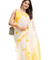 Premium Off-White Linen Cotton Saree | Daily Wear & Festive Wear