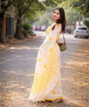 Premium Off-White Linen Cotton Saree | Daily Wear & Festive Wear
