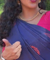 Navy Blue Banarasi Silk Saree | Traditional Wedding Wear