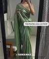 Sage Green Space Silk Jarkan Work Saree for Wedding & Party | RD TAMANAH