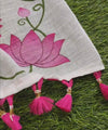 Premium Linen Cotton Saree - White | Daily Wear & Festive Wear
