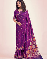 Purple Banarasi Silk Saree | Bridal & Festive Wear