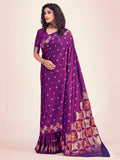 Purple Banarasi Silk Saree | Bridal & Festive Wear