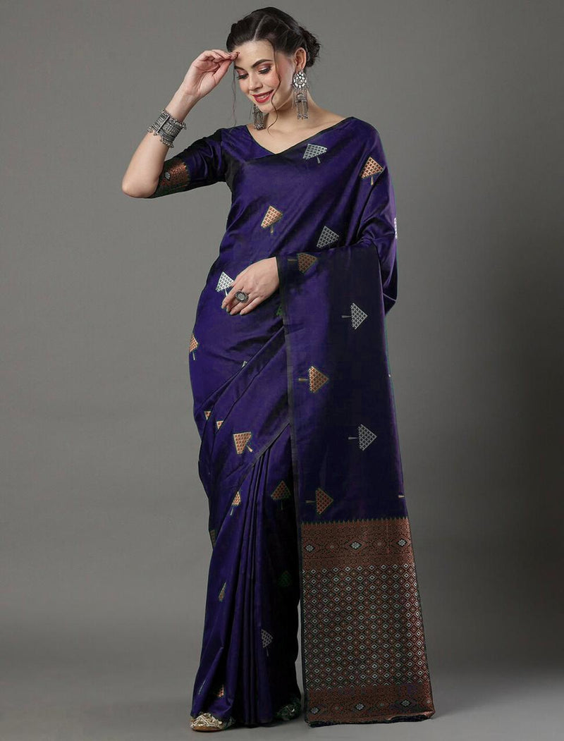 Purple Banarasi Silk Saree | Bridal & Festive Wear