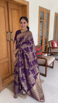 Purple Banarasi Silk Saree | Ethnic Wear for Women