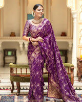 Purple Banarasi Silk Saree | Ethnic Wear for Women