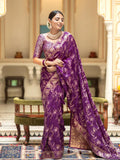 Purple Banarasi Silk Saree | Ethnic Wear for Women