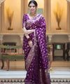 Purple Banarasi Silk Saree | Ethnic Wear for Women