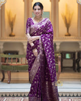 Purple Banarasi Silk Saree | Ethnic Wear for Women