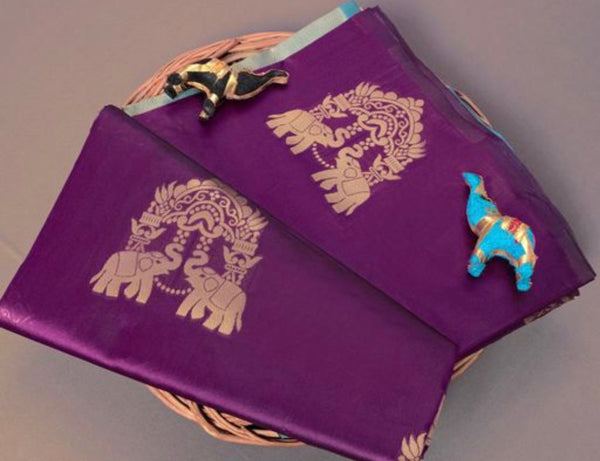 Purple Banarasi Silk Saree | Ethnic Wear for Women