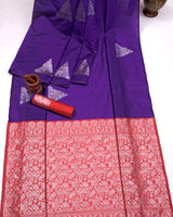 Purple Banarasi Silk Saree | Festival & Ceremony Wear