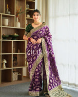 Purple Banarasi Silk Saree | Festival & Ceremony Wear