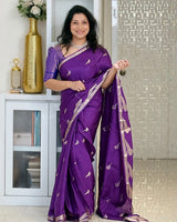 Purple Banarasi Silk Saree | Festival & Ceremony Wear