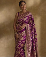 Purple Banarasi Silk Saree | Festival & Ceremony Wear