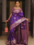 Purple Banarasi Silk Saree | Festive & Party Wear