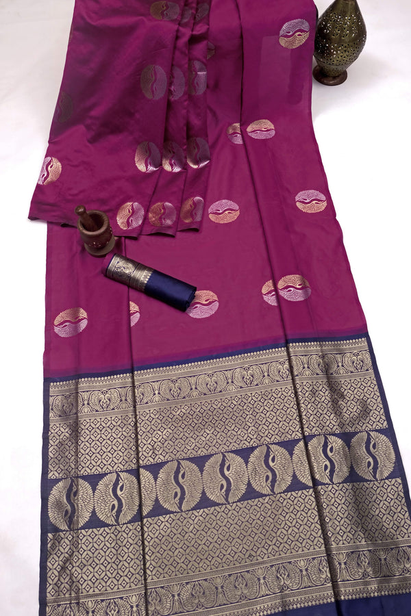 Purple Banarasi Silk Saree | Festive & Party Wear