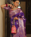 Purple Banarasi Silk Saree | Festive & Party Wear
