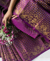 Purple Banarasi Silk Saree | Traditional Wedding Wear