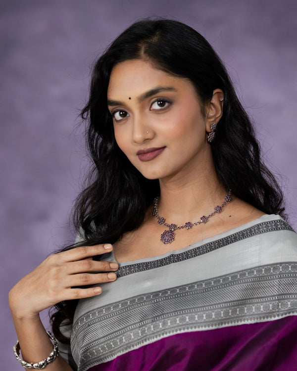 Purple Banarasi Silk Saree | Traditional Wedding Wear