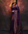 Purple Banarasi Silk Saree | Traditional Wedding Wear