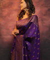 Purple Banarasi Silk Saree | Traditional Wedding Wear