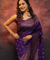 Purple Banarasi Silk Saree | Traditional Wedding Wear