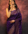 Purple Banarasi Silk Saree | Traditional Wedding Wear