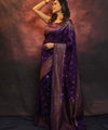 Purple Banarasi Silk Saree | Traditional Wedding Wear