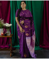 Purple Banarasi Silk Saree | Traditional Zari Weave